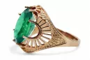Original Vintage 14K Rose Gold Emerald Ring Vintage Jewlery vrc003r